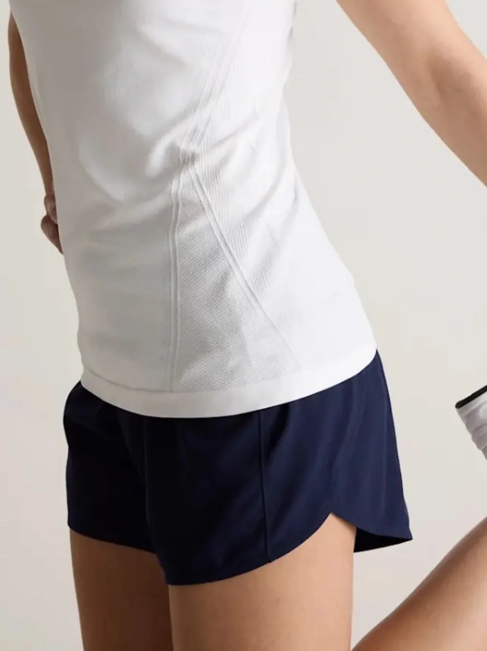 Quince Running Shorts XS Navy Blue High Rise‎ Built-in Liner Zipper Pocket NWT